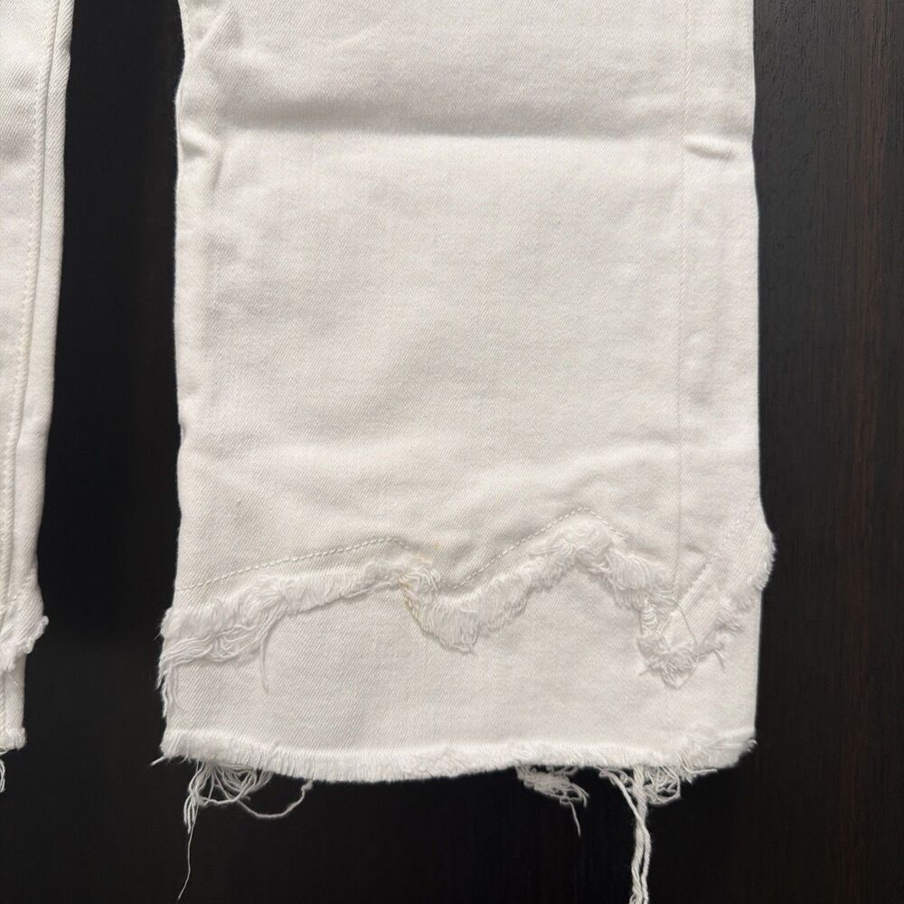 Good American Good Straight Raw Hem White Jeans 24 Coastal Cowgirl Streetwear - Picture 4 of 8